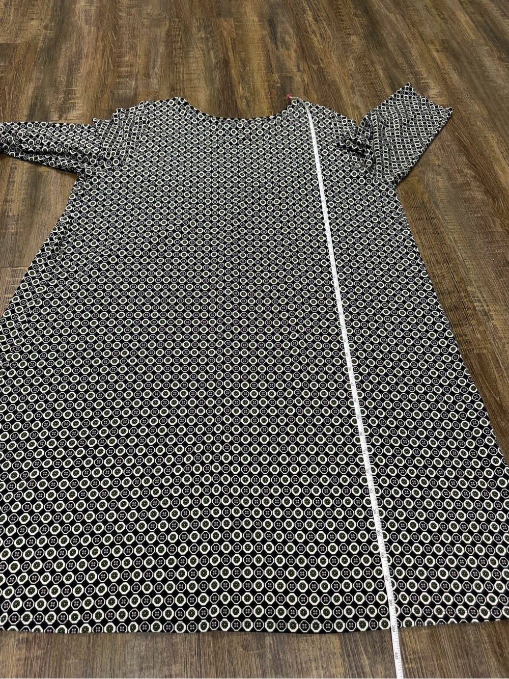 J Jill Women's Black & Green Geometric Patterned Shift Dress 2XL - Picture 7 of 15